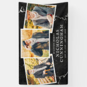 Banderoles Célébration de la vie Pierre noire moderne Trois p (Vertical)