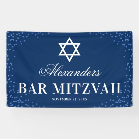 Banderoles Célébration du Blue Bar Mitzvah (Horizontal)