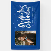 Banderoles Célébration du diplôme photo de la fête bleue (Vertical)