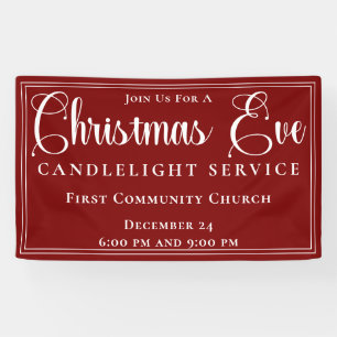 Banderoles Célébration Élégante de Noël en Rouge, Veillée de