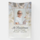 Banderoles Célébration florale de l'oeillet blanc de la vie f (Verticale)