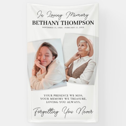 Banderoles Célébration funéraire de la vie 2 Mémorial photo (Vertical)