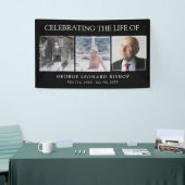 Banderoles Célébration minimale de la vie en noir 3 Photos Fu (Salon professionnel)