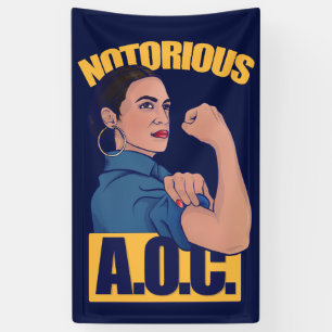 Banderoles Célèbre AOC alexandria ocasio cortez rétro rosie