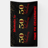 Banderoles Célébrez 50 Et Fabuleux Anniversaire De L'Or Rouge (Vertical)