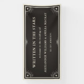 Banderoles Céleste écrit dans les étoiles signe mariage Banni (Verticale)