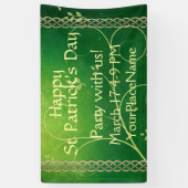 Banderoles Céltic Green Knots & Feuilles (Vertical)