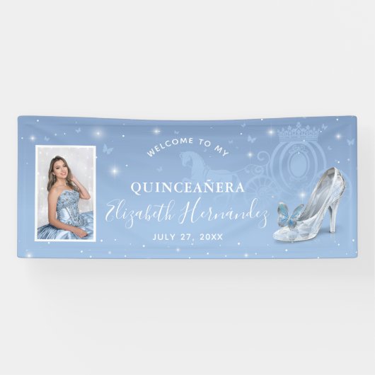 Banderoles Cendrillon Robe Bleu Clair Photo de Quinceañera d' (Horizontal)