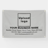 Banderoles Center Aligned Business Brand on Gray Rectangle (Horizontal)