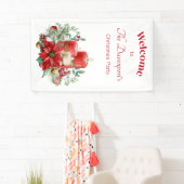 Banderoles Centerpiece de bougie avec Poinsettia Flower (En situation)