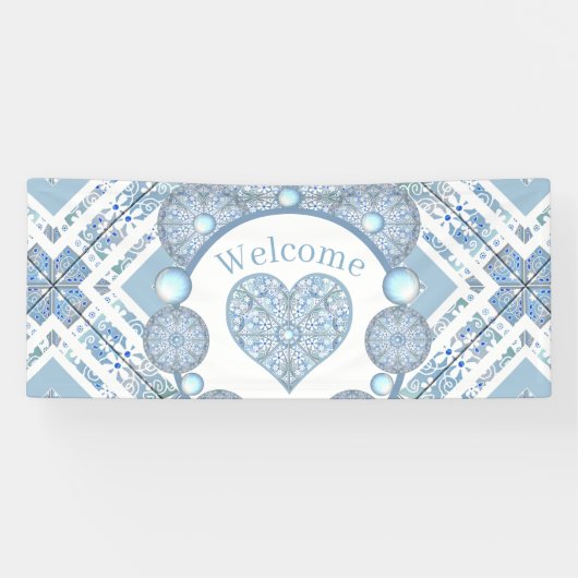 Banderoles Céramique Lace Bleu clair (Horizontal)