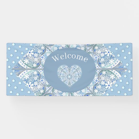 Banderoles Céramique Lace Bleu clair (Horizontal)