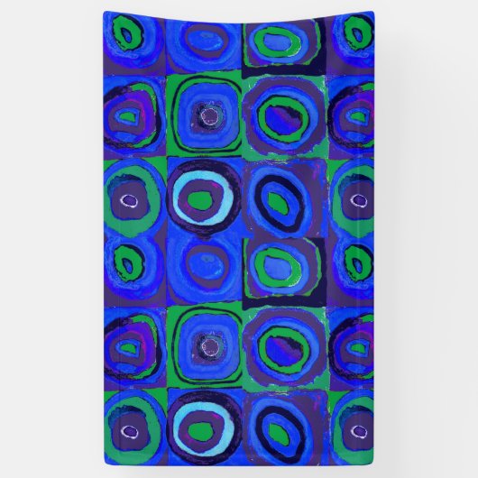 Banderoles Cercle Carré Kandinsky Farbstudie Blue Quadrate (Vertical)