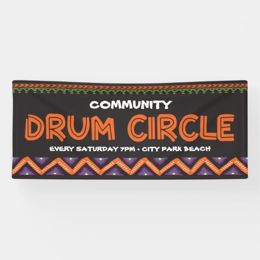 Banderoles Cercle de tambour, événement (Horizontal)