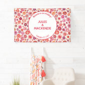 Banderoles Cercles d'aquarelle rose Abstrait (En situation)