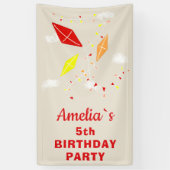 Banderoles Cerfs-volants dans le Sky Beige Red Anniversaire d (Vertical)