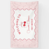 Banderoles Cerise sur le dessus Pink Bow Anniversaire (Vertical)