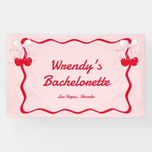 Banderoles Cerise sur le gâteau, Bienvenue à la soirée de Bac (Horizontal)