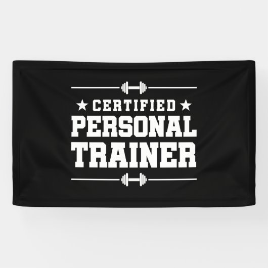 Banderoles Certifié Personal Trainer Fitness Coach Gym Train (Horizontal)