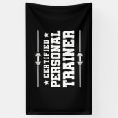 Banderoles Certifié Personal Trainer Fitness Coach Gym Train (Vertical)