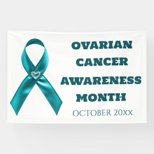 Banderoles Cervical cancer teal ribbon ovarian awareness (Horizontal)