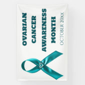 Banderoles Cervical cancer teal ribbon ovarian awareness (Verticale)