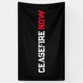 Banderoles Cessez le feu Maintenant blanc rouge noir grunge t (Vertical)