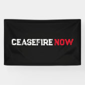 Banderoles Cessez le feu Maintenant blanc rouge noir grunge t (Horizontal)