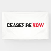 Banderoles Cessez le feu maintenant noir rouge blanc grunge t (Horizontal)