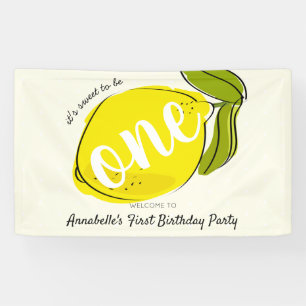 Banderoles C'est doux d'être un citron jaune 1er anniversaire