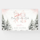 Banderoles C'est Froid Dehors Fête Baby Shower Arc Rose (Horizontal)