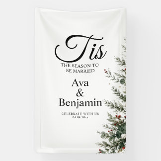 Banderoles C'est la saison de l'hiver Noël Signe de mariage,