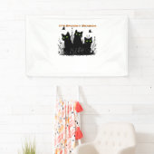 Banderoles C'est la saison éffrayante chats noirs Classic T-S (En situation)