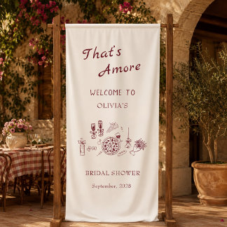 Banderoles C'est l'amour mariage italien pizza et vin shower 