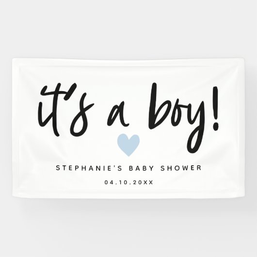 Banderoles c'est un baby shower bleu simple de coeur de (Horizontal)