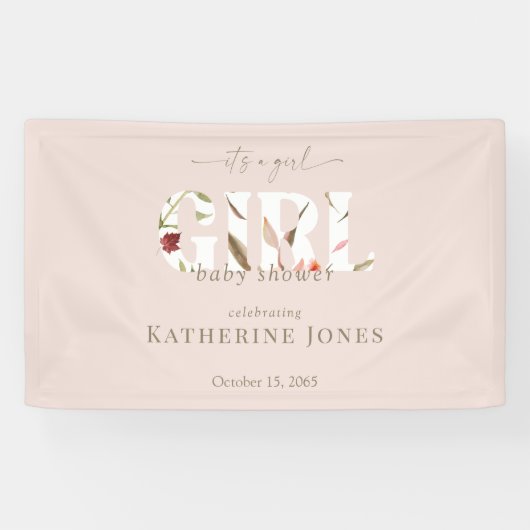 Banderoles C'est un Baby shower Fille Blush (Horizontal)