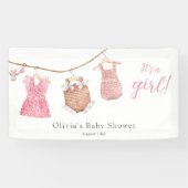 Banderoles C'est un Baby shower rose fille (Horizontal)