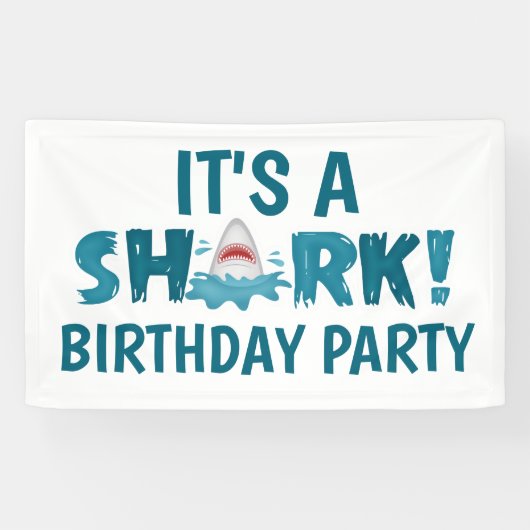 Banderoles C'est un enfant de fête d'anniversaire SHARK (Horizontal)