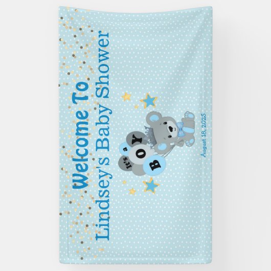 Banderoles C'est un Garçon Bleu Bear King (Vertical)