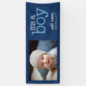 Banderoles C'est un garçon - Photo Moderne, Whimsical White T (Vertical)