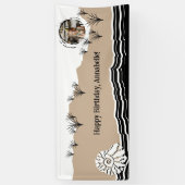 Banderoles C'est une fête de plage heureux Anniversaire Nom (Vertical)