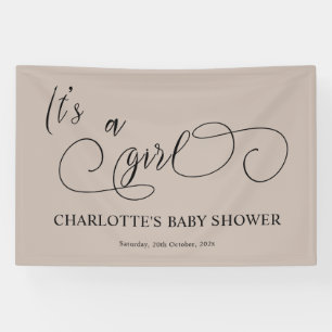 Banderoles C'est une fille Baby Shower Calligraphie Moderne M