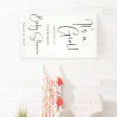 Banderoles C'est une fille Baby shower de script moderne (En situation)