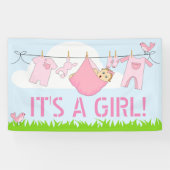 Banderoles C'est UNE FILLE ! (BÉBÉ DANS LA CONCEPTION DE ROSE (Horizontal)