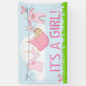 Banderoles C'est UNE FILLE ! (BÉBÉ DANS LA CONCEPTION DE ROSE (Vertical)