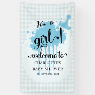 Banderoles C'est une fille Douce Fête de Naissance au Gingham