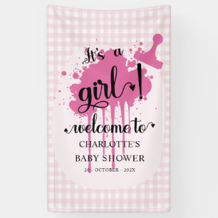 Banderoles C'est une fille Douce Fête de Naissance Rose Paste