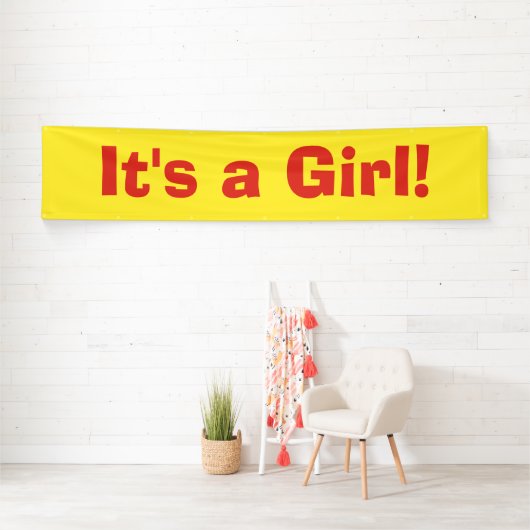 Banderoles C'est une fille - Faire-part de naissance (En situation)