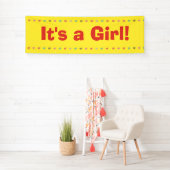 Banderoles C'est une fille - Nouveau bébé Faire-part de naiss (En situation)