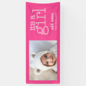 Banderoles C'est une fille - Photo moderne, blanc Whimsical T (Vertical)